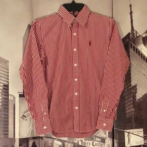 Polo by Ralph Lauren Red and White Button Down Shirt
